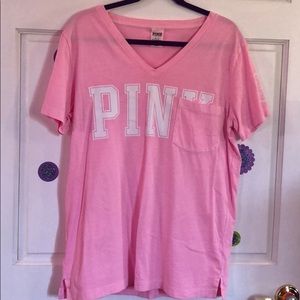 PINK | Baby Pink V-neck Short Sleeve Tee